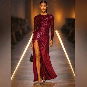 The New Arrivals Ilkyaz Ozel Iman Sequin Gown NWT Size 40 Designer Formal Dress